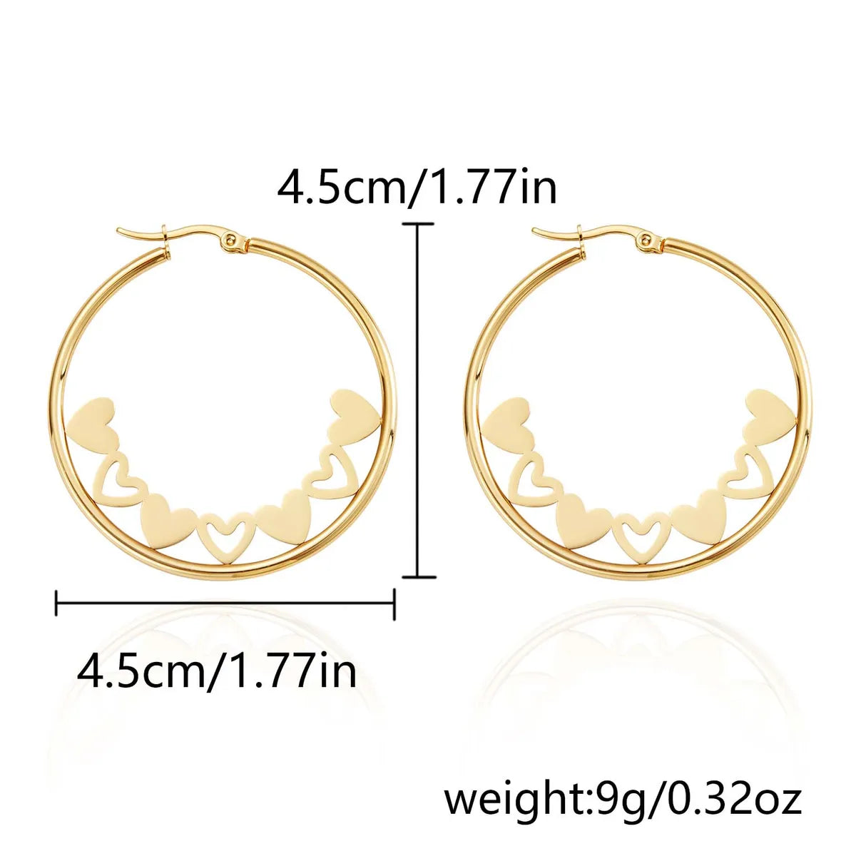 1 Pair Fairy Style Elegant Lady Round Inlay 201 Stainless Steel Rhinestones Hoop Earrings