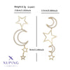 1 Pair Fairy Style IG Style Star Moon Plating Inlay Copper Artificial Gemstones 18K Gold Plated Drop Earrings