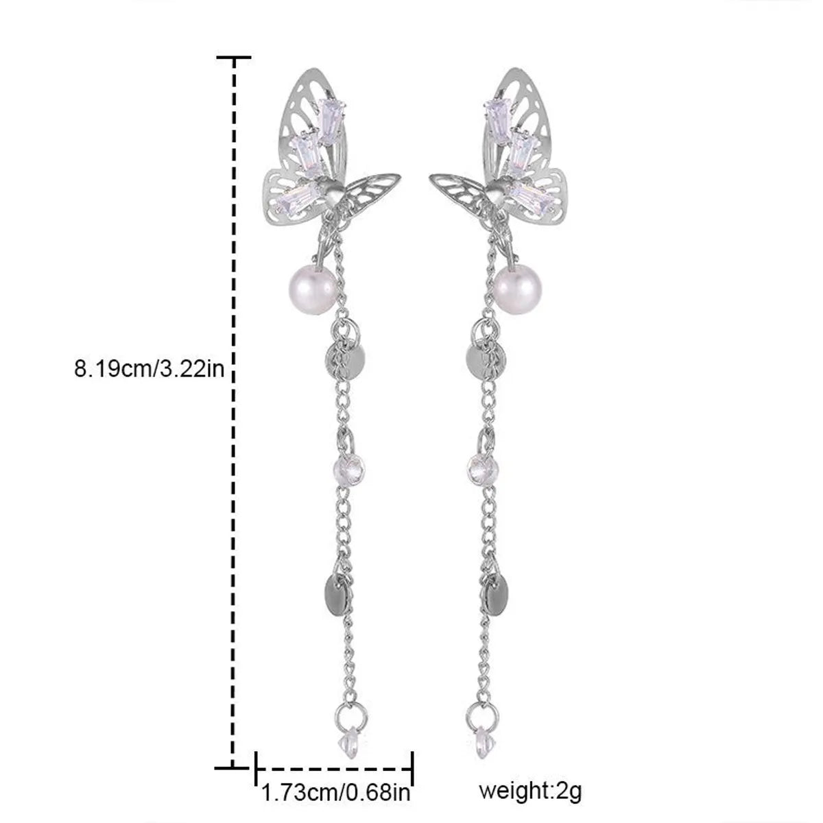 1 Pair Fairy Style Korean Style Butterfly Pearl Alloy Drop Earrings