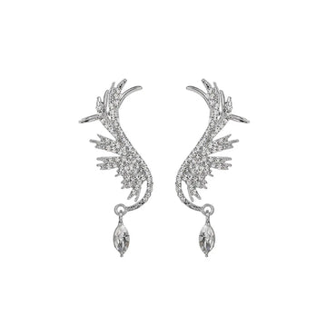 1 Pair Fairy Style Lady Wings Plating Inlay Alloy Rhinestones Ear Cuffs