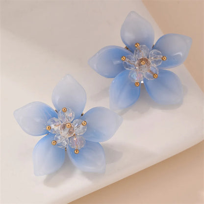 1 Pair Fairy Style Modern Style Sweet Flower Plastic Ear Studs