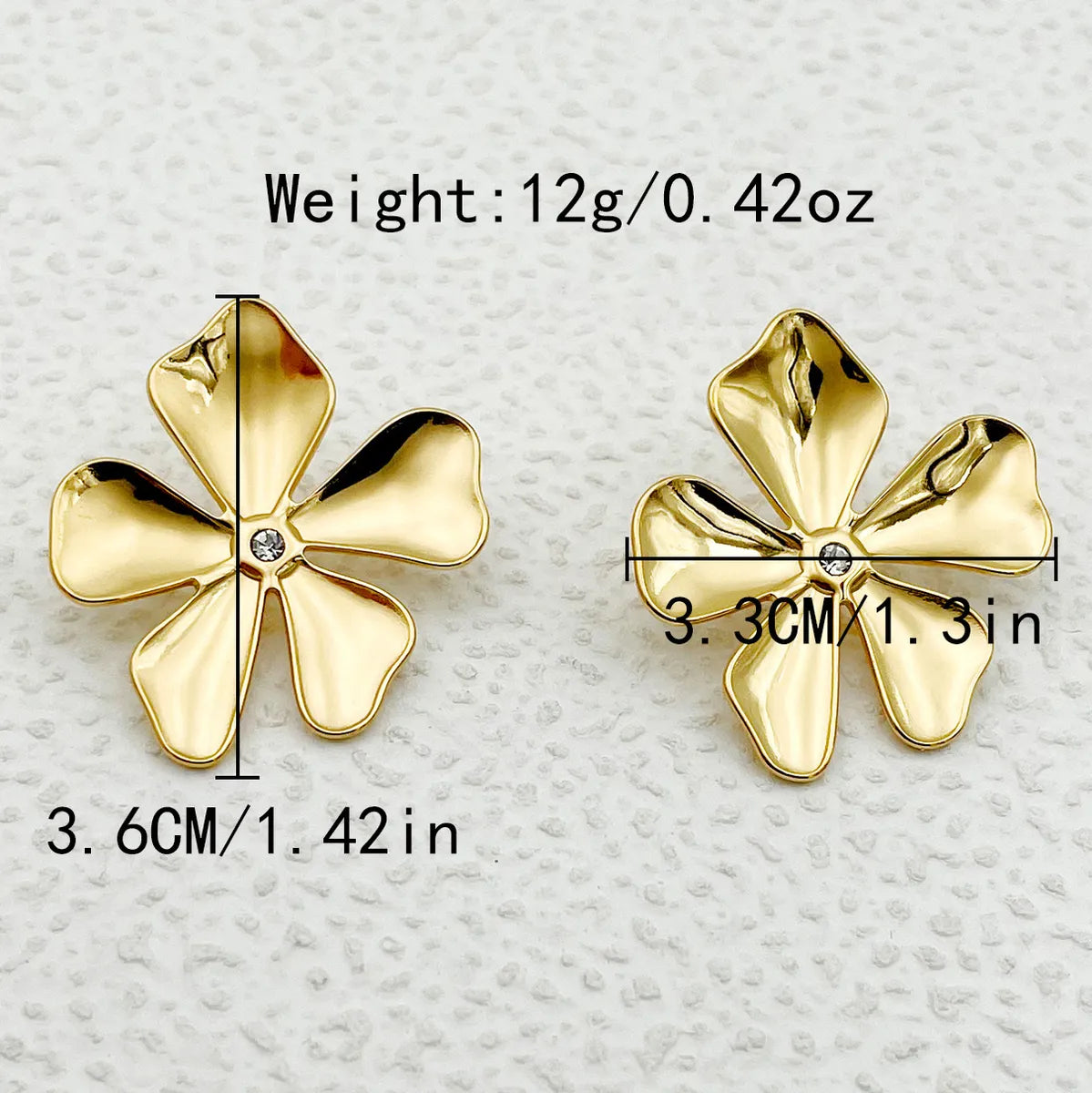 1 Pair Fairy Style Sweet Korean Style Round Flower Lotus Leaf HD-18918 Inlay 304 Stainless Steel Rhinestones Gold Plated Ear Studs