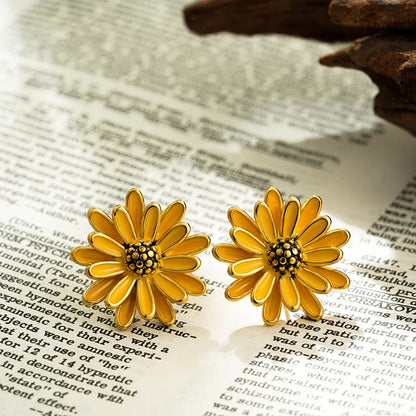 1 Pair Fairy Style Tropical Artistic Flower 304 Stainless Steel Ear Studs