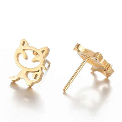 1 Pair Fashion Animal Plating 304 Stainless Steel 18K Gold Plated Ear Studs