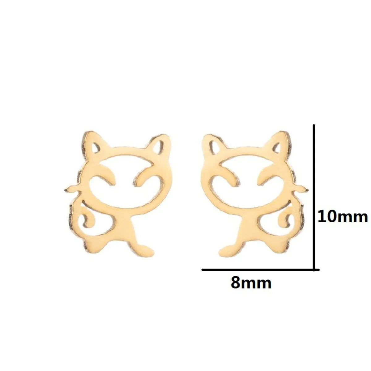 1 Pair Fashion Animal Plating 304 Stainless Steel 18K Gold Plated Ear Studs