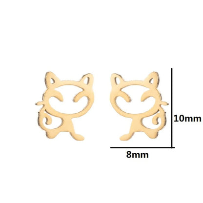 1 Pair Fashion Animal Plating 304 Stainless Steel 18K Gold Plated Ear Studs