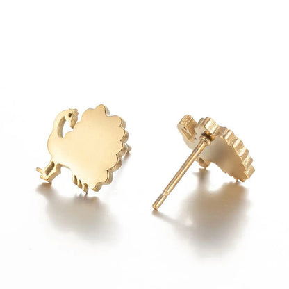 1 Pair Fashion Animal Plating 304 Stainless Steel 18K Gold Plated Ear Studs