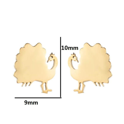 1 Pair Fashion Animal Plating 304 Stainless Steel 18K Gold Plated Ear Studs