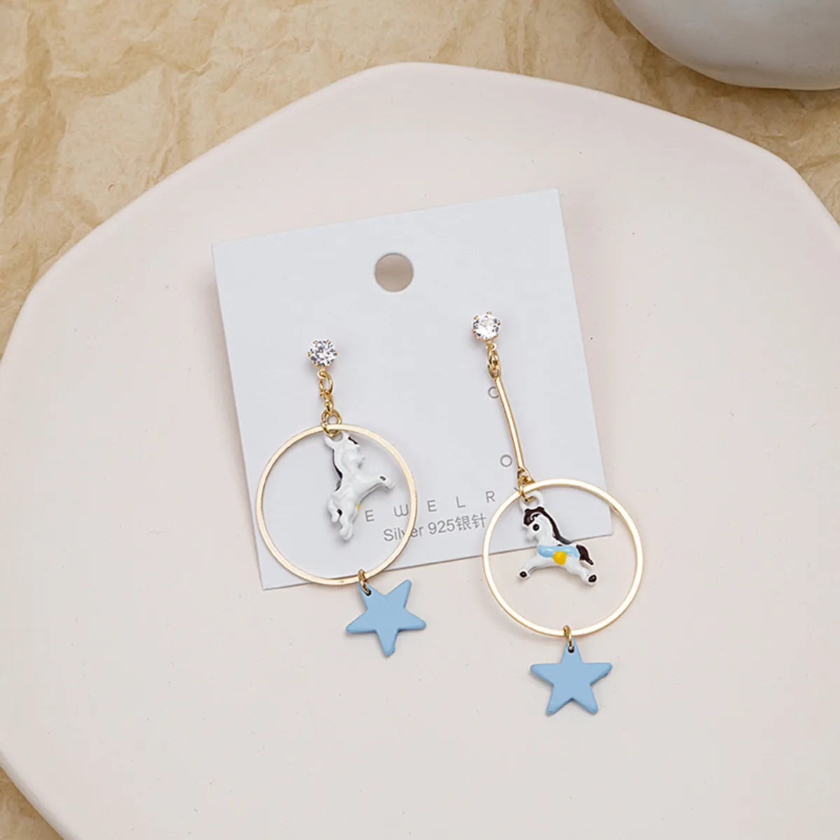 1 Pair Fashion Astronaut Dinosaur Alloy Enamel Women'S Drop Earrings