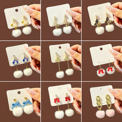 1 Pair Fashion Bow Knot Alloy Inlay Zircon Women's Drop Earrings