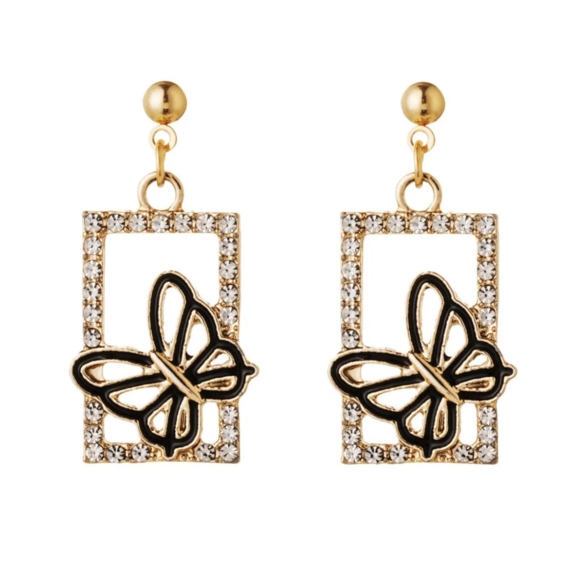 1 Pair Fashion Bow Knot Alloy Plating Rhinestones Women's Drop Earrings