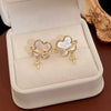 1 Pair Fashion Bow Knot Metal Inlay Zircon Women'S Ear Studs