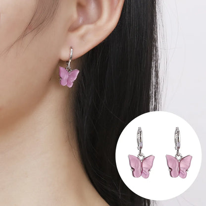 1 Pair Fashion Butterfly Acetic Acid Sheets Women's Drop Earrings