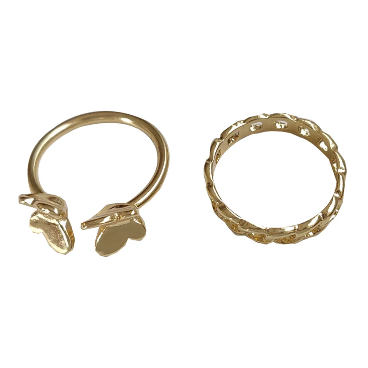 1 Pair Fashion Butterfly Alloy Women's Rings