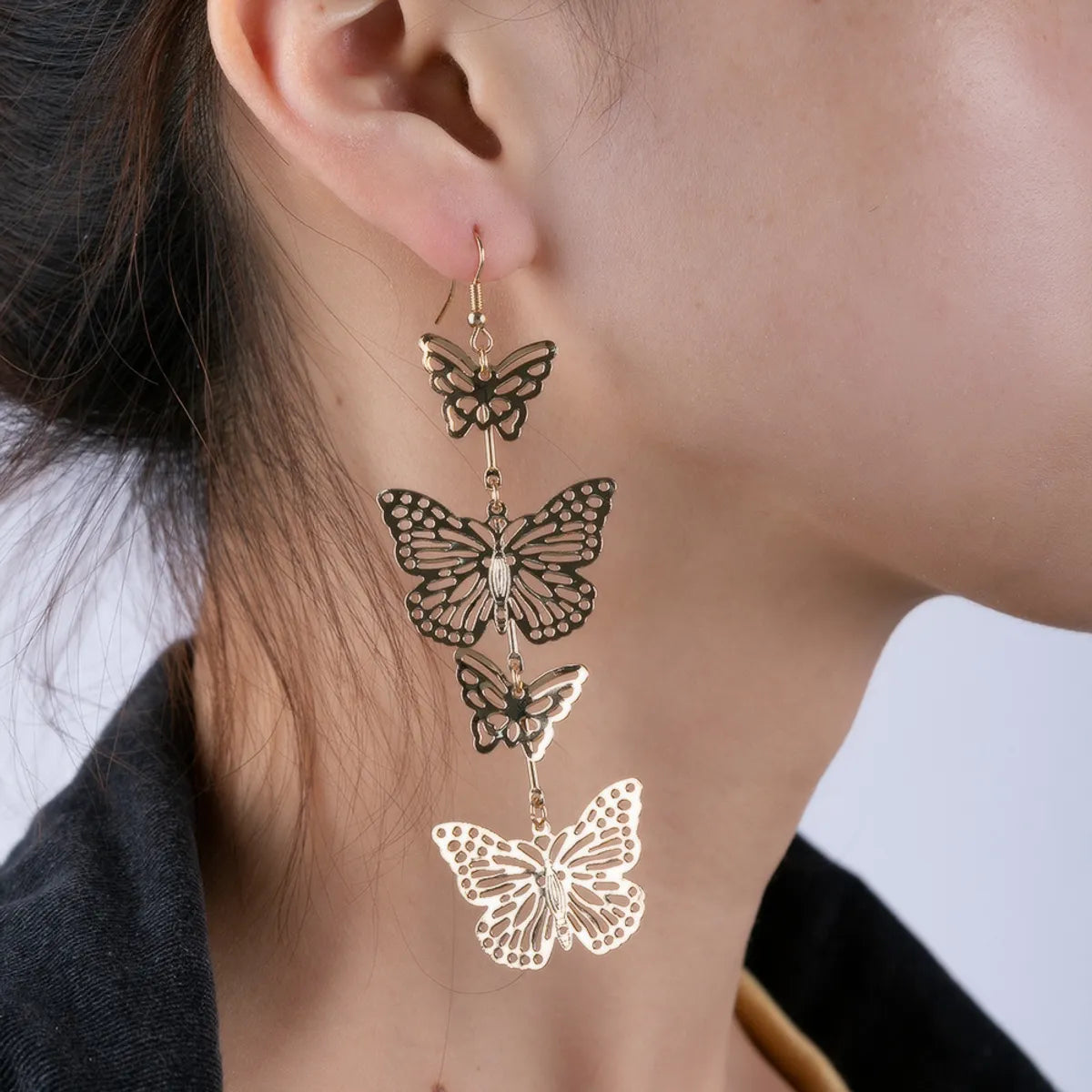 1 Pair Fashion Butterfly Metal Plating Metal Women'S Earrings