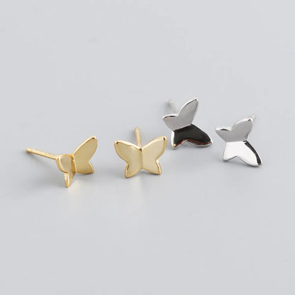 1 Pair Fashion Butterfly Sterling Silver Ear Studs