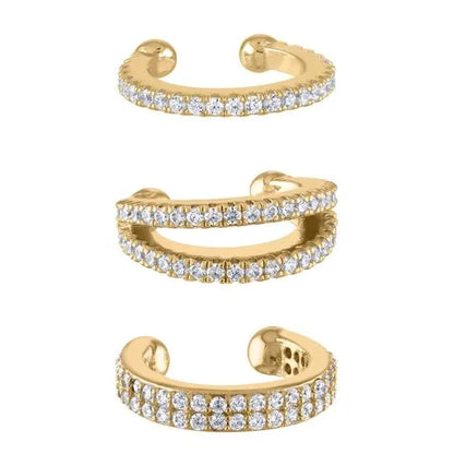 1 Pair Fashion C Shape Plating Inlay Copper Zircon Gold Plated Ear Clips