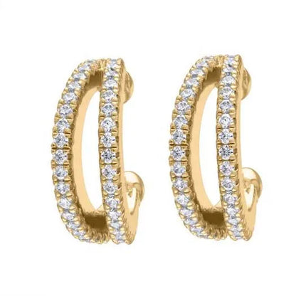 1 Pair Fashion C Shape Plating Inlay Copper Zircon Gold Plated Ear Clips