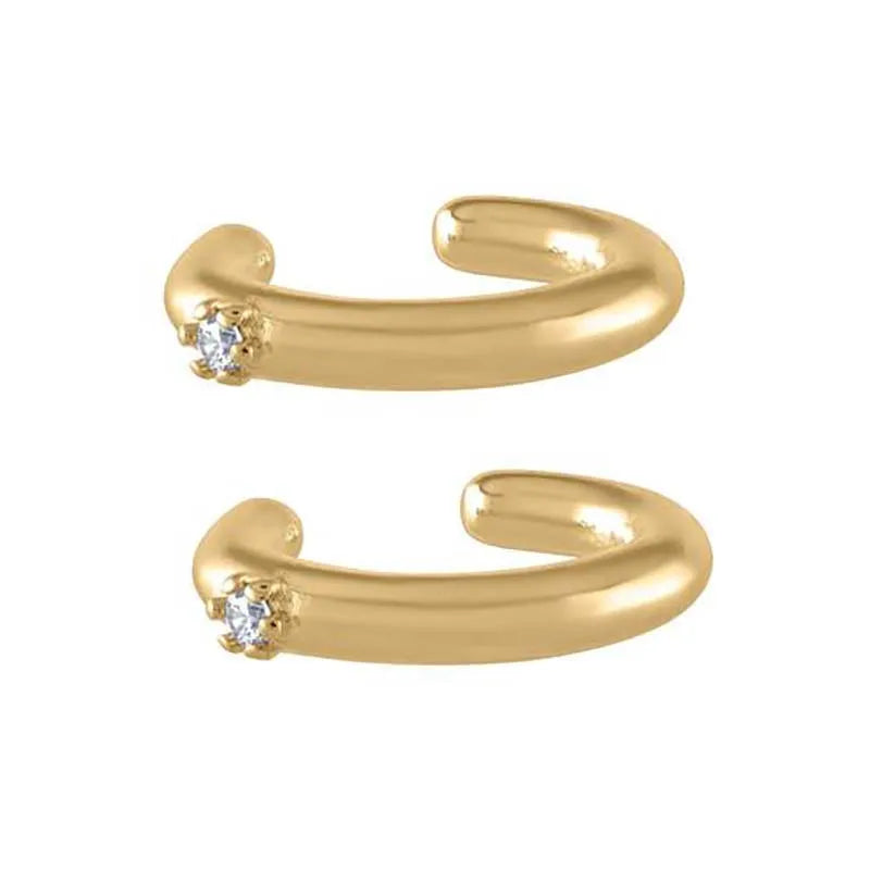 1 Pair Fashion C Shape Plating Inlay Copper Zircon Gold Plated Ear Clips