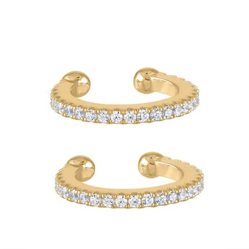 1 Pair Fashion C Shape Plating Inlay Copper Zircon Gold Plated Ear Clips