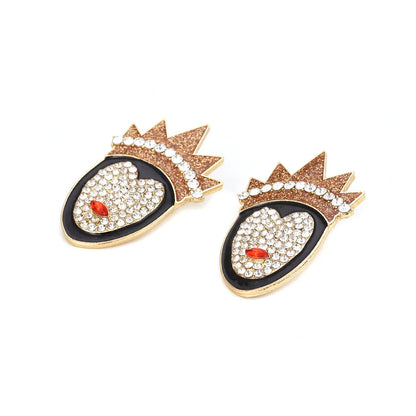 1 Pair Fashion Cartoon Character Alloy Inlay Artificial Diamond Women's Ear Studs