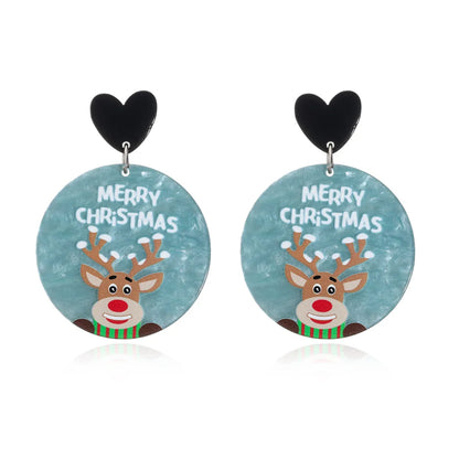 1 Pair Fashion Christmas Tree Santa Claus Arylic Drop Earrings