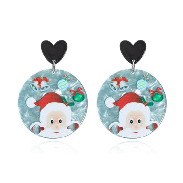 1 Pair Fashion Christmas Tree Santa Claus Arylic Drop Earrings