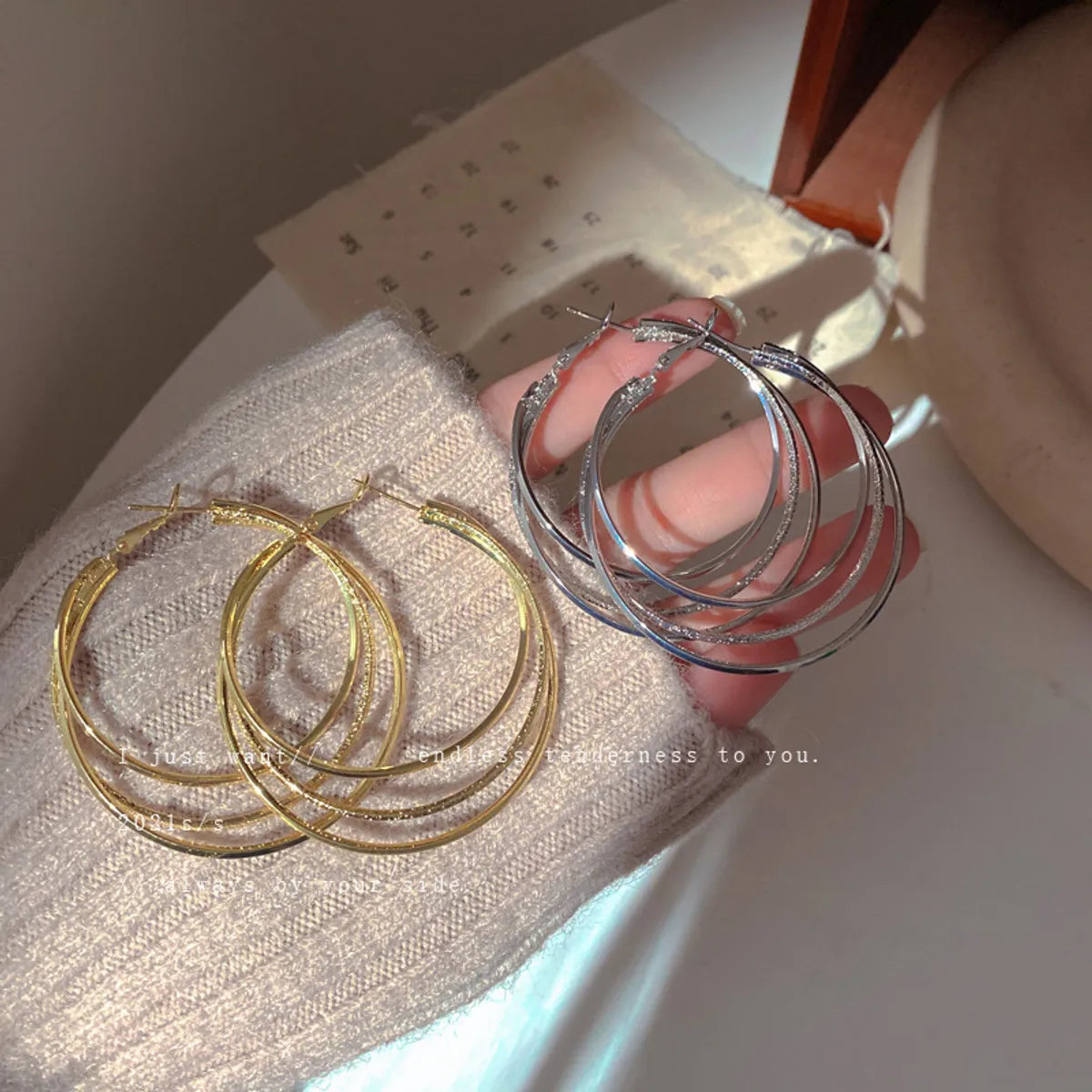 1 Pair Fashion Circle Alloy Plating Women's Hoop Earrings