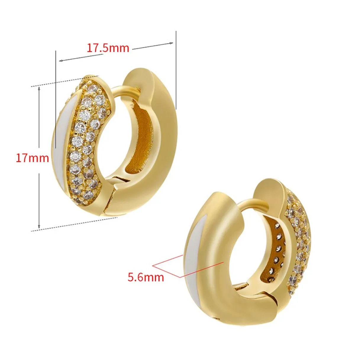 1 Pair Fashion Circle Copper Plating Zircon Earrings