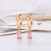 1 Pair Fashion Circle Metal Inlay Zircon Women'S Drop Earrings