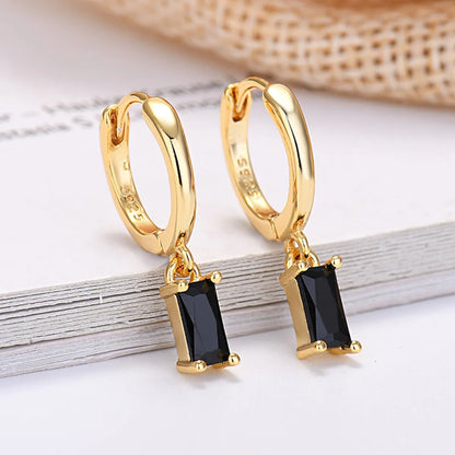 1 Pair Fashion Circle Metal Inlay Zircon Women'S Drop Earrings