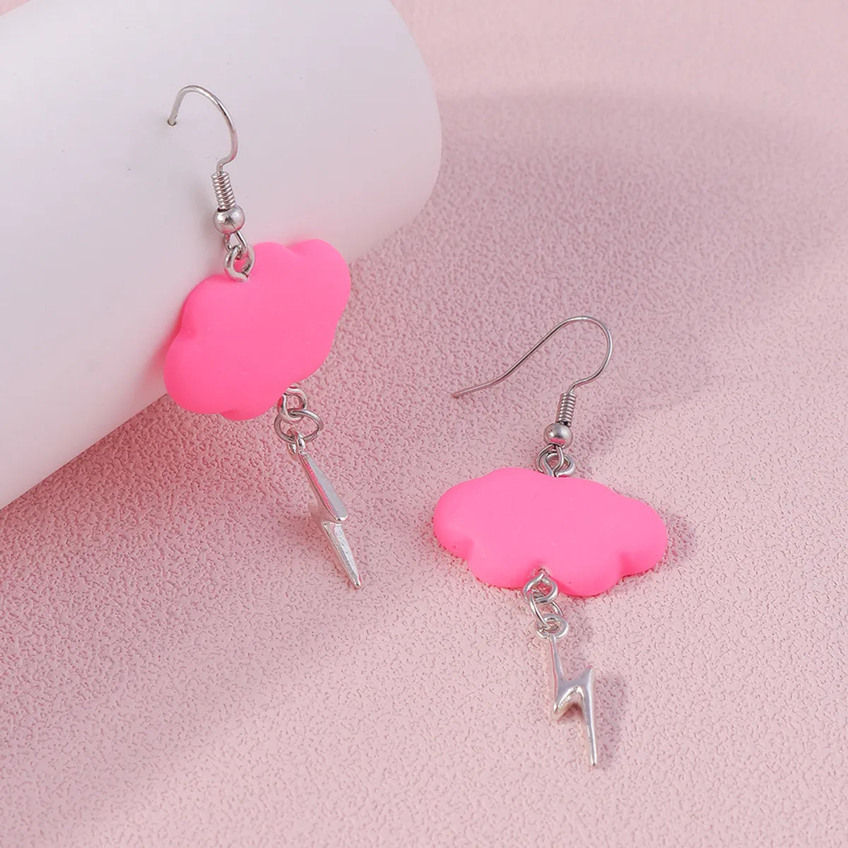 1 Pair Fashion Clouds Lightning Alloy Resin Drop Earrings