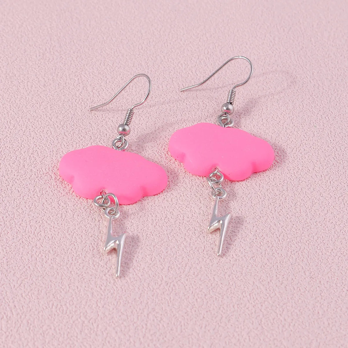 1 Pair Fashion Clouds Lightning Alloy Resin Drop Earrings