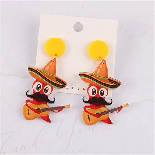 1 Pair Fashion Color Block Arylic Patchwork Women'S Ear Studs