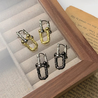 1 Pair Fashion Color Block Copper Plating Drop Earrings