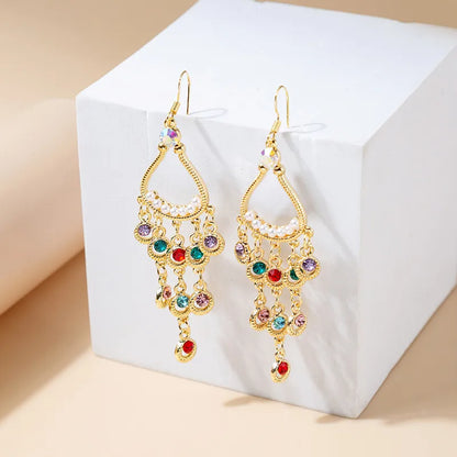 1 Pair Fashion Devil'S Eye Owl Alloy Inlay Artificial Rhinestones Women'S Earrings