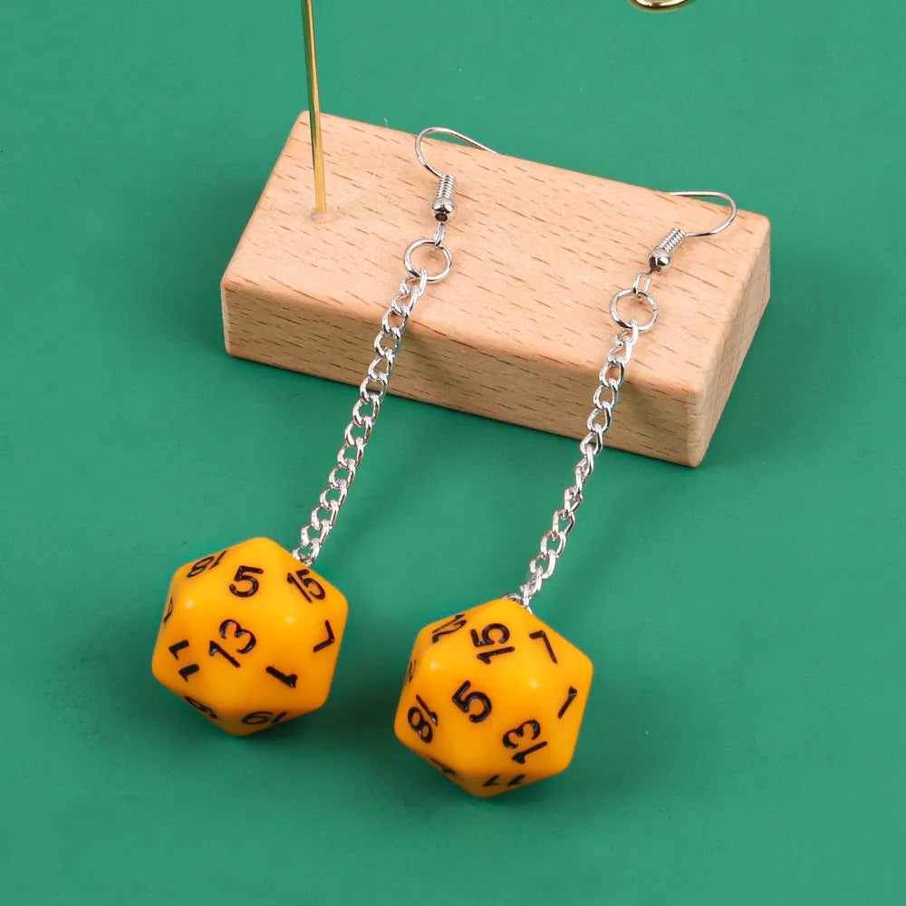 1 Pair Fashion Dice Plating Arylic Earrings