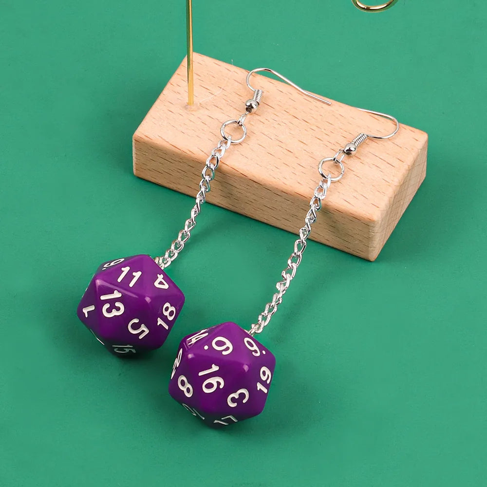 1 Pair Fashion Dice Plating Arylic Earrings