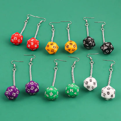 1 Pair Fashion Dice Plating Arylic Earrings