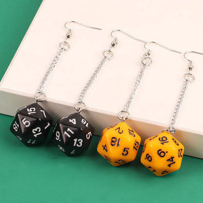 1 Pair Fashion Dice Plating Arylic Earrings