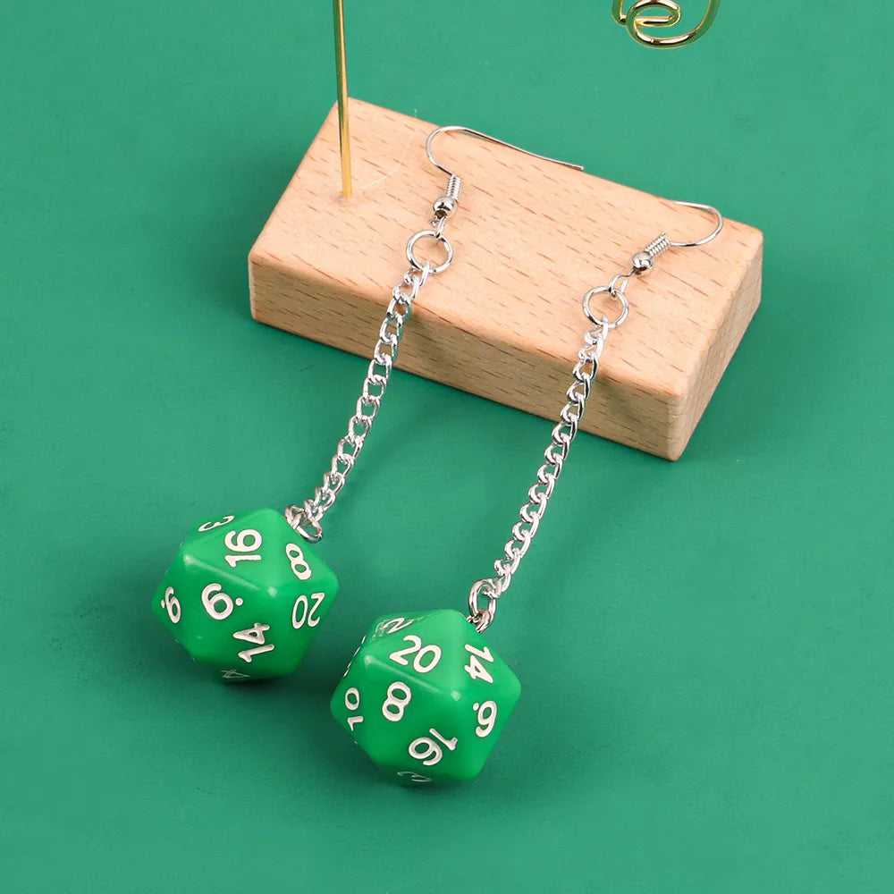 1 Pair Fashion Dice Plating Arylic Earrings