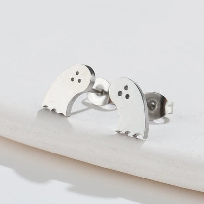 1 Pair Fashion Dog Dinosaur Giraffe Titanium Steel Ear Studs