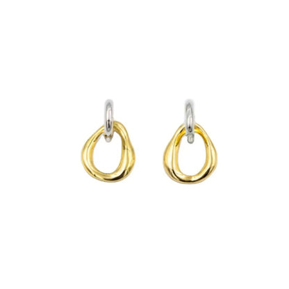 1 Pair Fashion Double Ring Plating Metal Drop Earrings