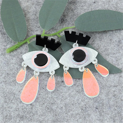 1 Pair Fashion Eye Arylic Patchwork Women'S Drop Earrings