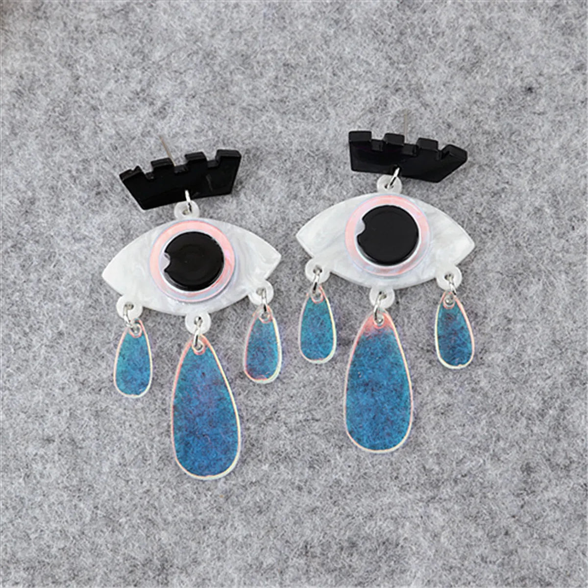 1 Pair Fashion Eye Arylic Patchwork Women'S Drop Earrings