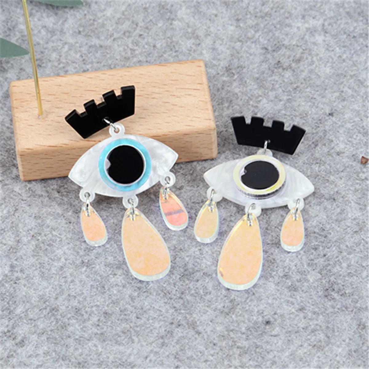 1 Pair Fashion Eye Arylic Patchwork Women'S Drop Earrings