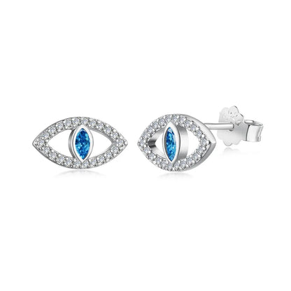 1 Pair Fashion Eye Sterling Silver Plating Zircon Earrings