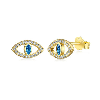 1 Pair Fashion Eye Sterling Silver Plating Zircon Earrings