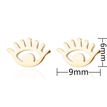 1 Pair Fashion Eye Titanium Steel Ear Studs