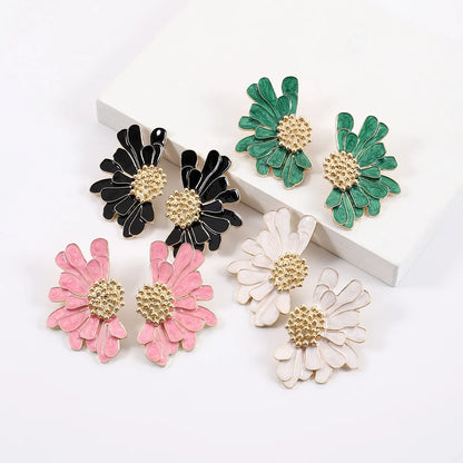 1 Pair Fashion Flower Alloy Enamel Women'S Ear Studs